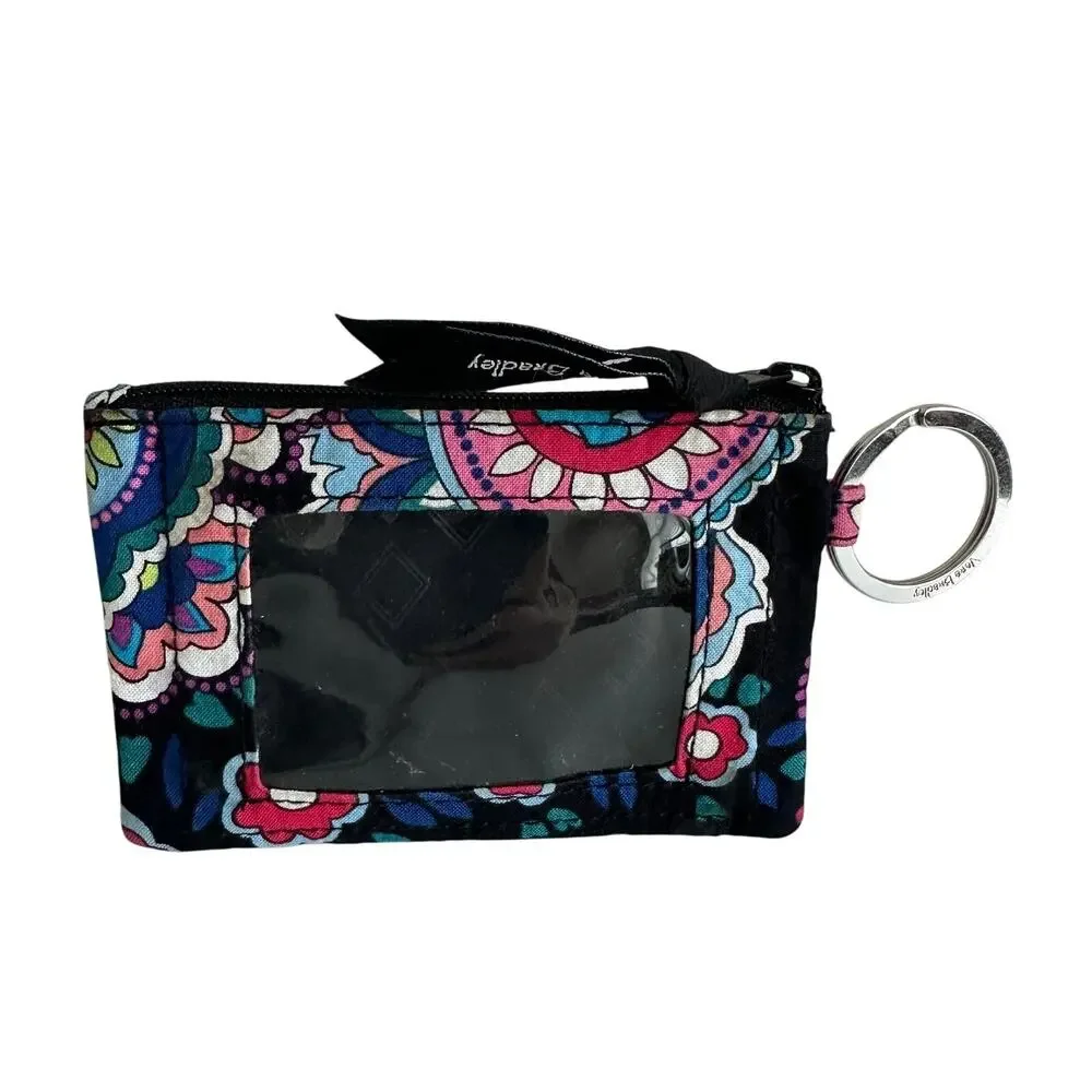 Vera Bradley Signature Cotton Haymarket Paisley Zip ID Case Mini Wallet - Picture 1 of 5